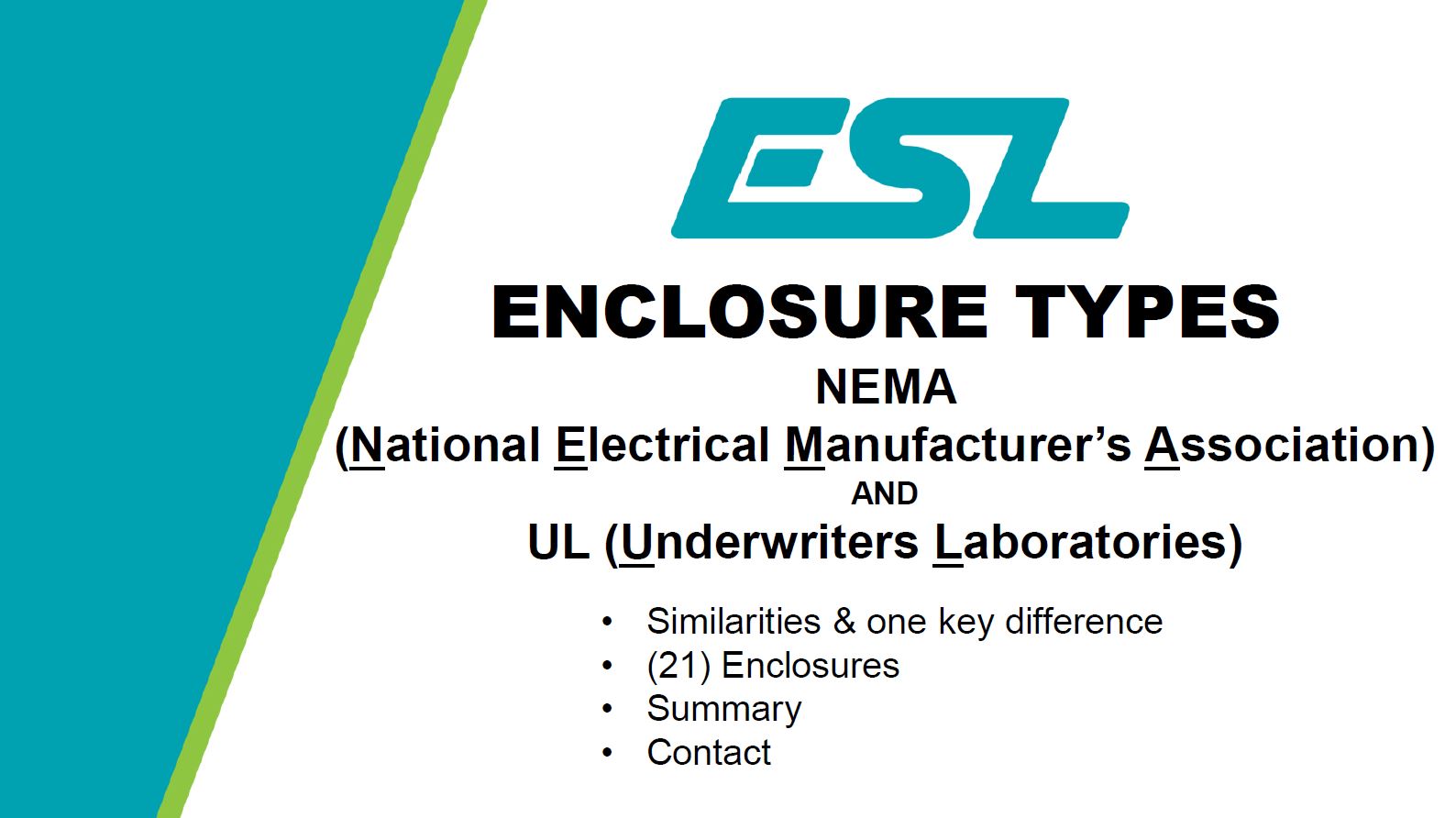 Download ESL’s Enclosure Type Presentation